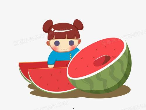 卡通女孩吃瓜女孩,趣味横生演绎生活百态